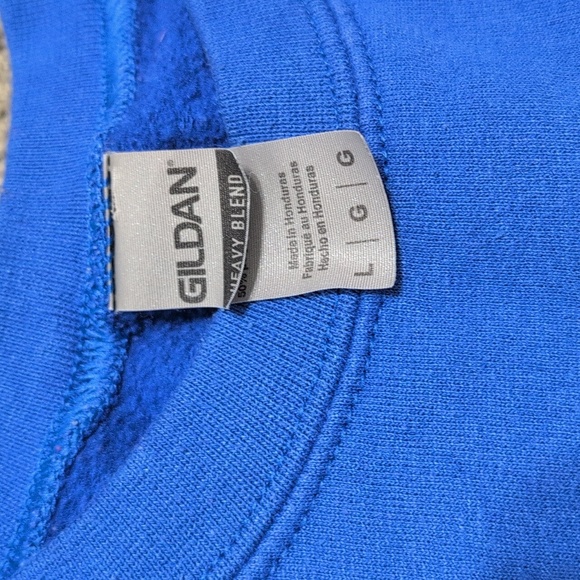 My Cats Prayer Gildan Blue Crewneck Sweatshirt Size Large Vintage Inspired Funny - Picture 5 of 10